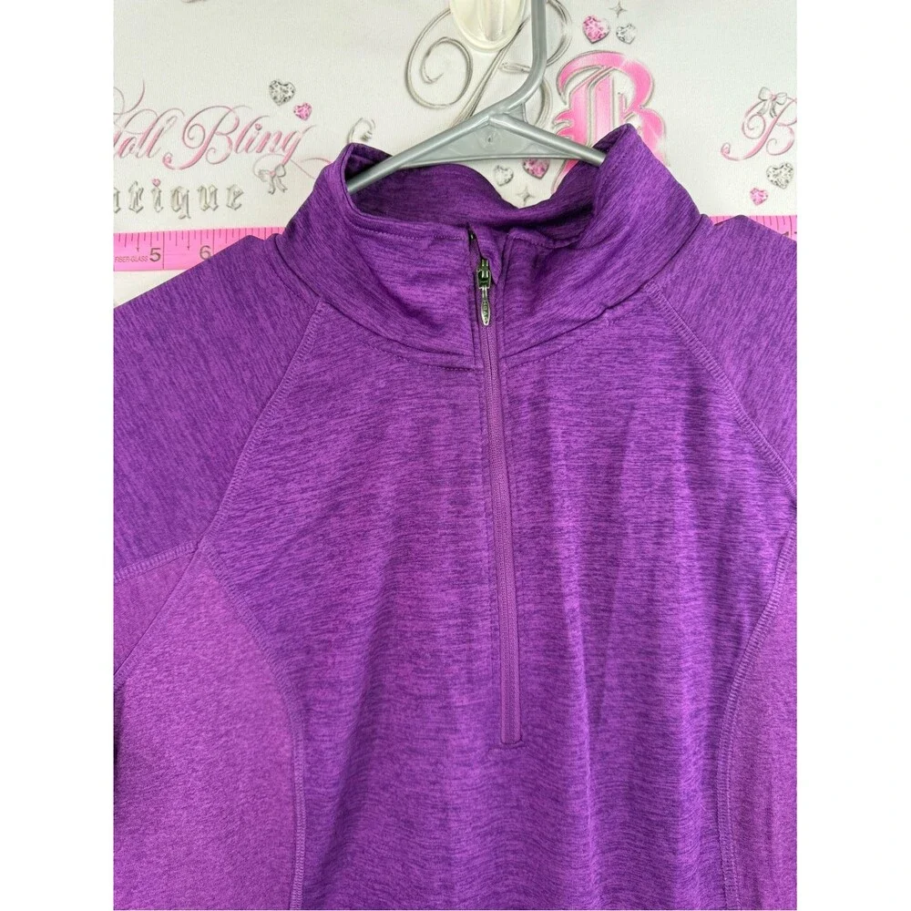 Head sweater bright Purple Half-Zip Pullover stretchy soft long sleeve shirt - Picture 7 of 12